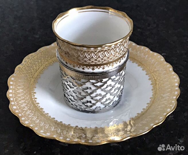 Кофейная пара.1924 год.Aynsley.Серебро.Фарфор