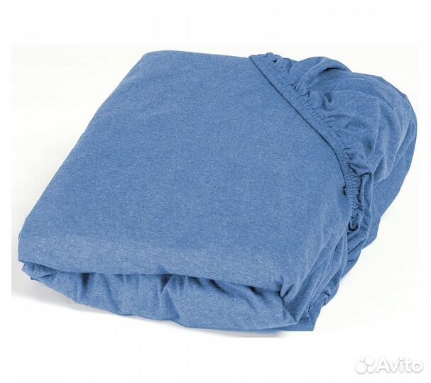 Простынь GoodNight Трикотаж 200х200х20 Синий на ре