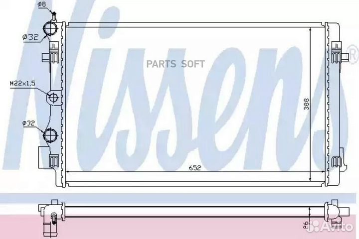 Радиатор охлаждения двс seat ibiza SC (2008) 1.4 T