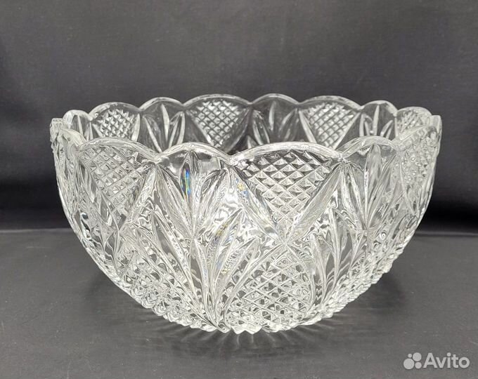 Большая ваза для фруктов 23*12 см Хрусталь