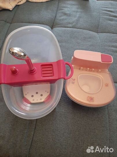 Ванночка для купания,туалет для куклы Беби Бон