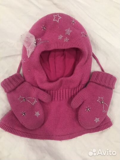 Набор Шапка шлем и варежки Chobi