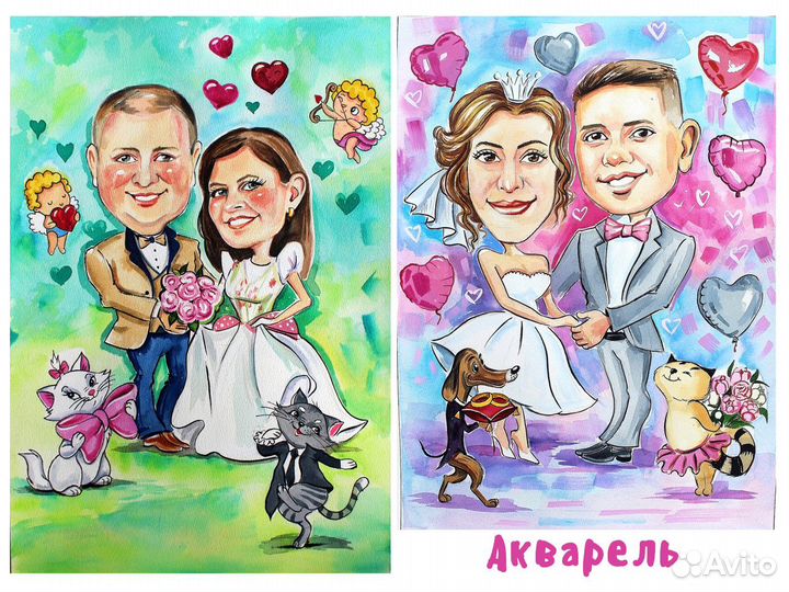 Шарж акварелью Воронеж