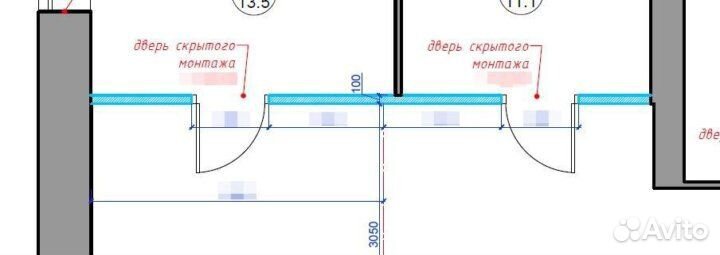 Двери скрытые под покраску Estet