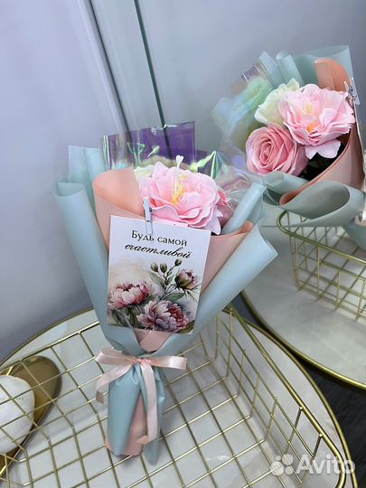 Букет роз из мыла, мыльные цветы