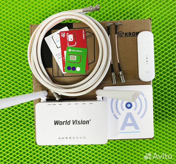Модем+роутер+сим+антенна интернет 4g wi fi