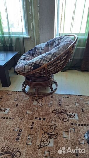 Кресло качалка из натурального ротанга