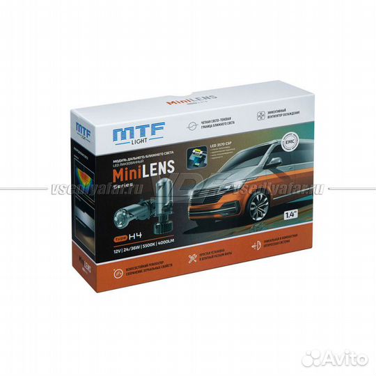 Светодиодные линзы MTF light minilens H4, 12V, 24