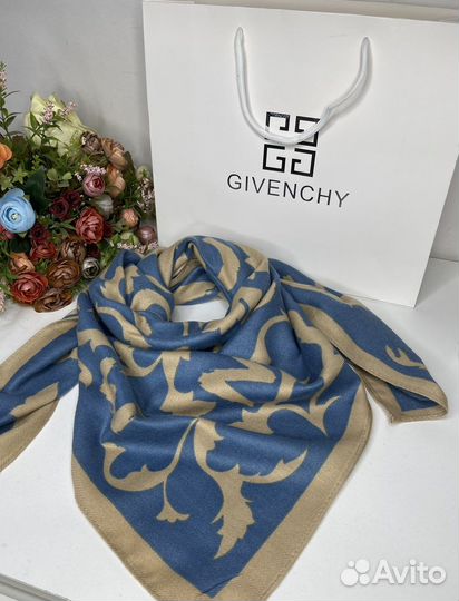 Платок от givenchy синий/коричневый