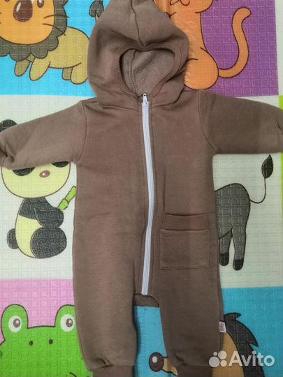 Демисезонный комбинезон-пальто, набор размер 62+