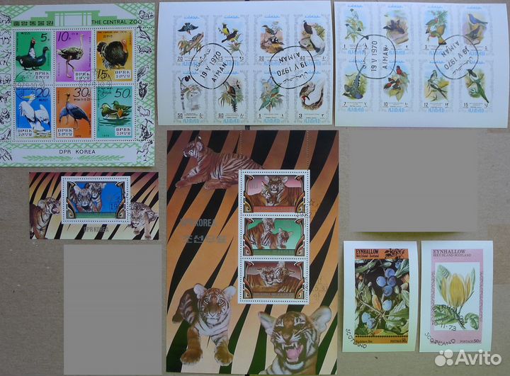 Марки флора и фауна (зарубежные, гашёные)