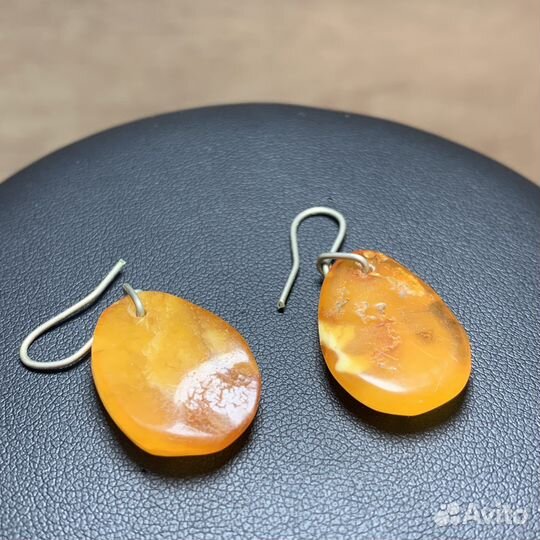Винтажные Янтарные Серьги Ретро