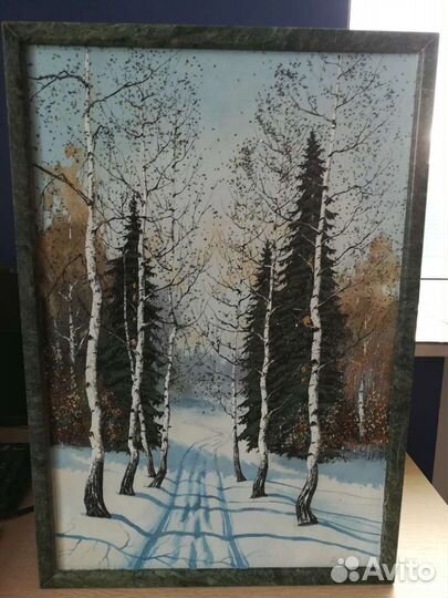 Большие Картины из натуральных камней на мраморе