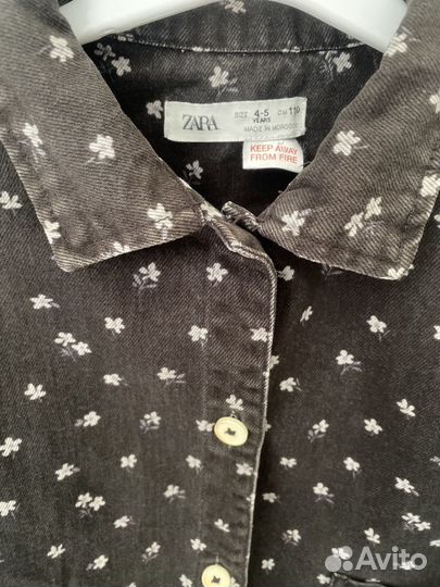 Джинсовая куртка (рубашка) Zara оригинал 98-110