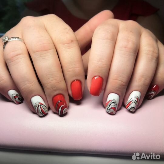 Маникюр коррекция ногтей наращивание гель лак
