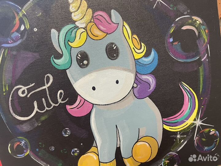 Единорог Живопись на холсте, картина лошадка