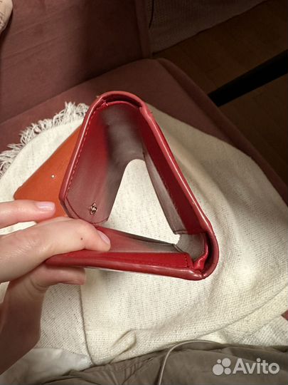 Кошелек красный женский натуральная кожа