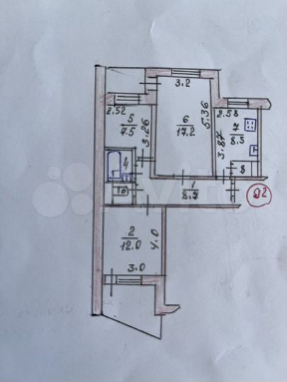 3-к. квартира, 62,5 м², 5/9 эт.