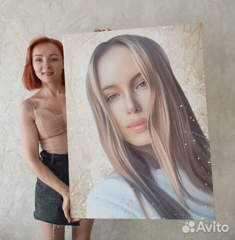 Портрет по фото на холсте