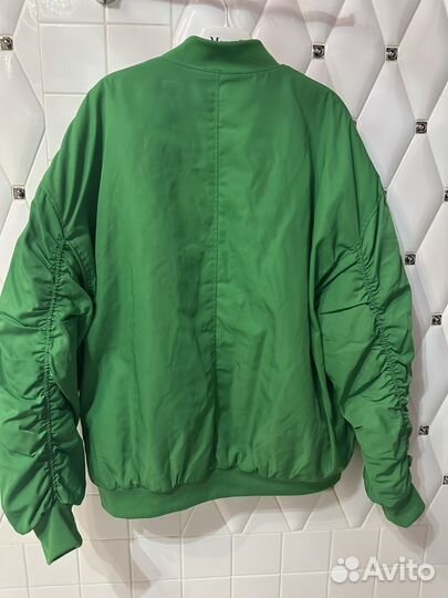 Куртка бомбер женская зеленая размер L