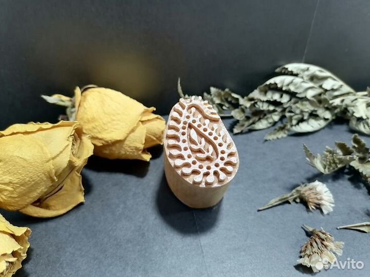 Деревянный штамп Восточный огурец 1