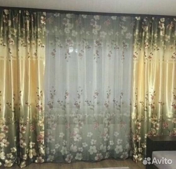 Шторы Алия готовые в комплекте с тюлем