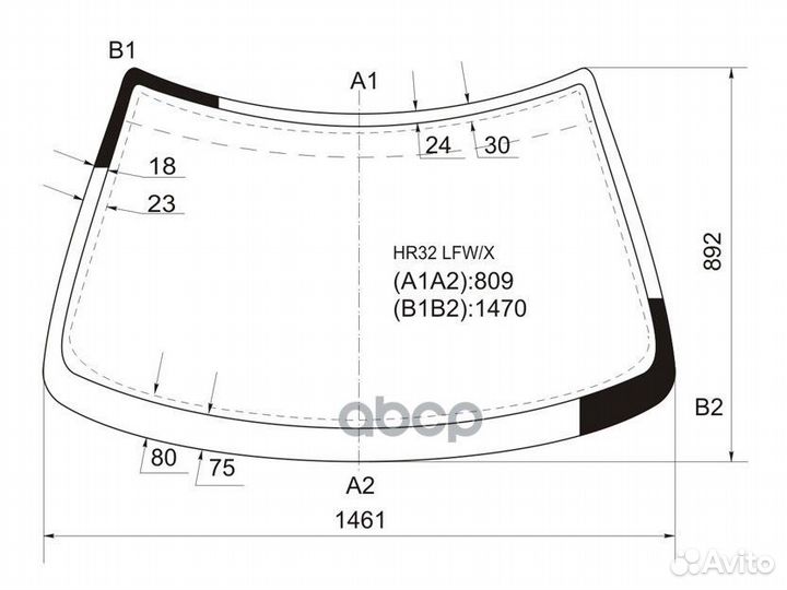 Стекло лобовое nissan skyline 4D 89-93 HR32 LFW