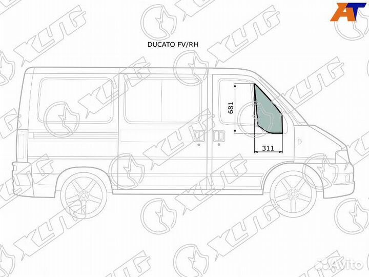 Стекло двери передней правой Peugeot Boxer 2