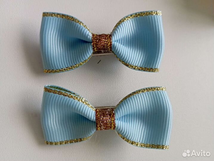 Бантики ручной работы на прищепке (пара)