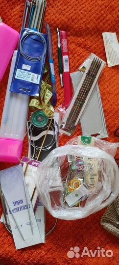 Спицы пряжа крючки набор для вязания