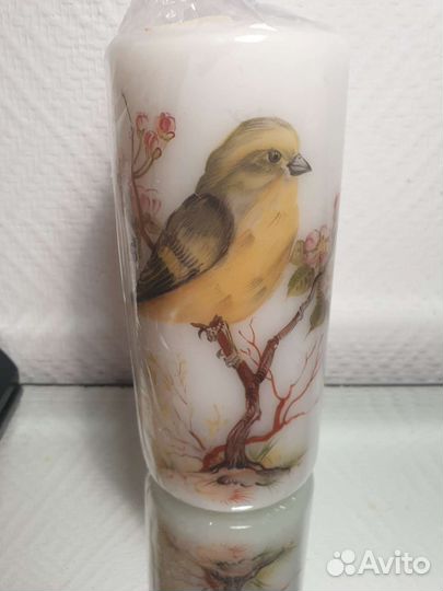 Свечи восковые. Подсвечники. Розы. Фарфор