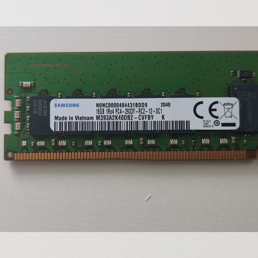 [1RX4/2RX8] 16 Gb 2933 Rdimm Samsung Cvf, Склад 4 Шт 1rx4/2rx8