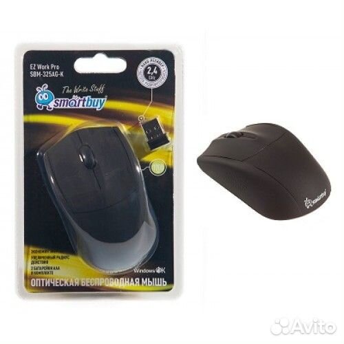 Мышь беспроводная SmartBuy 325AG черная (SBM-325AG