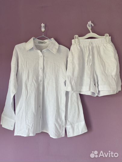 Муслиновый костюм женский с шортами