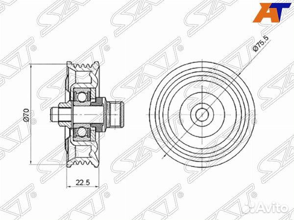 Ролик приводного ремня toyota hiace
