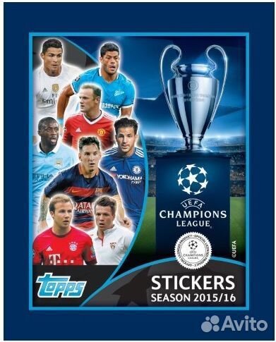 100 пакетиков наклейки topps лч 2015-2016