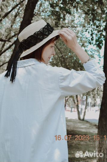 Шляпка Канотье с плетением