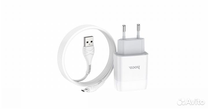 Сетевой адаптер hoco C73A Glorious 2USB+ кабель Mi