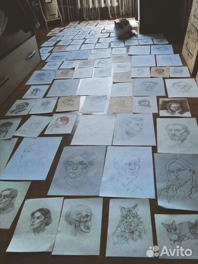 Наброски картины карандаш