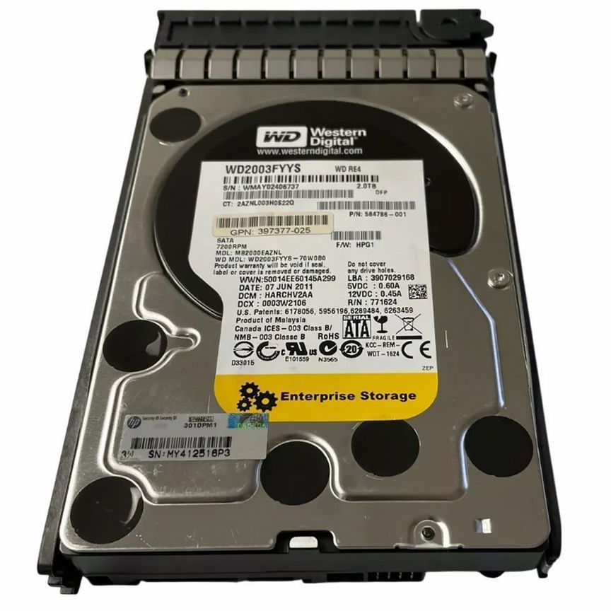[WD2003FYYS] Жесткий Диск Hp Mb2000eaznl 2tb Sata2 3,5" Hdd Wd2003fyys