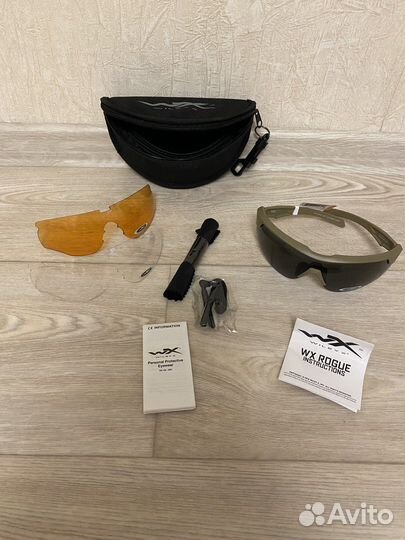 Wiley X Rogue comm-Tan Frame-Smoke/Clear/LightRust