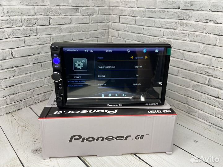 Магнитола Pioneer 1DIN с экраном Bluetooth GRS-883