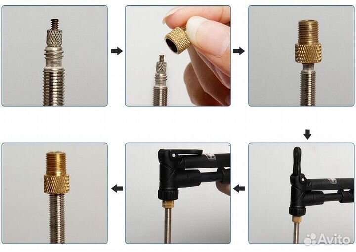 Переходник с нипеля вело presta на авто schrader