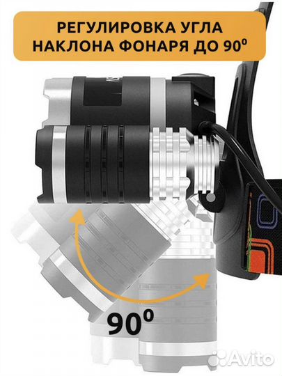 Фонарь налобный новый