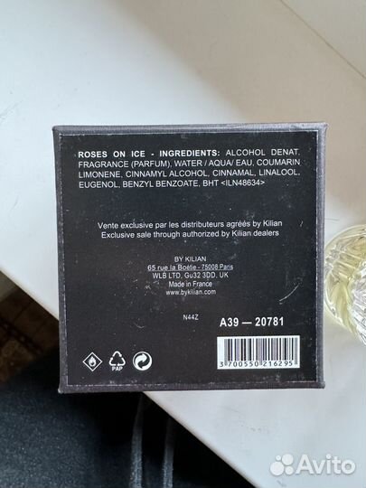 Духи killian roses on ice