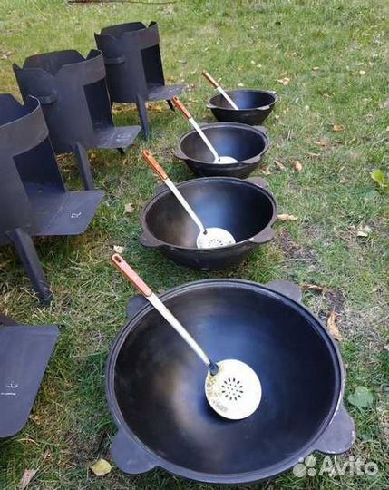 Казан чугунный+печь+шумовка