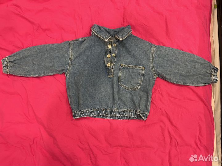 Джинсовая рубашка на девочку, Zara, 98 размер