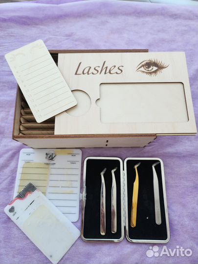 Пинцет и планшет для наращивания ресниц