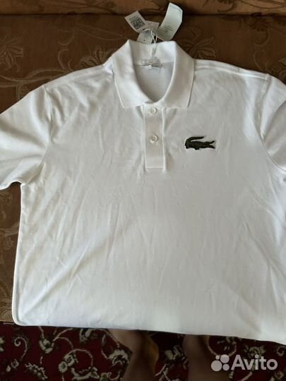 Polo lacoste мужское белая размер m