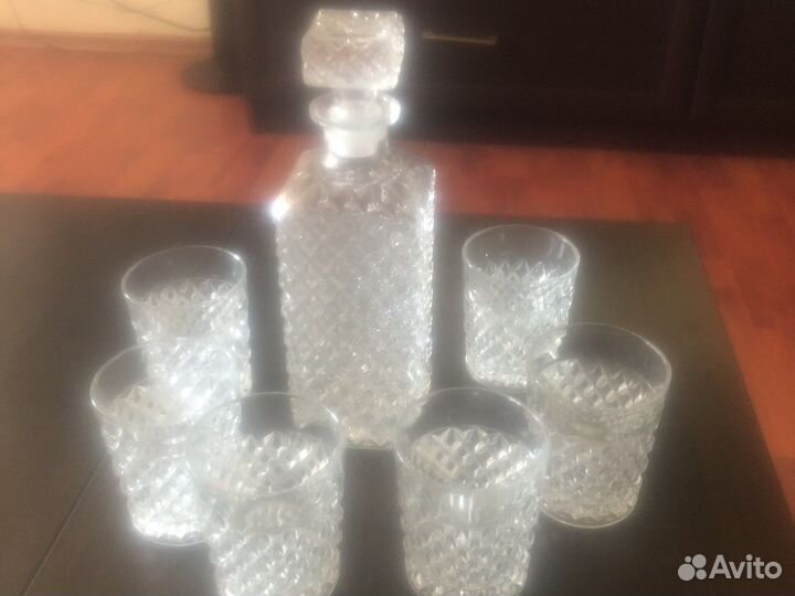 Хрустальный набор. Штоф и 6 стаканов